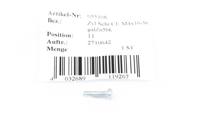 Mafell Zyl.Schr.CE M4x16-St galZn5bk DIN7500 Ersatzteil 055108