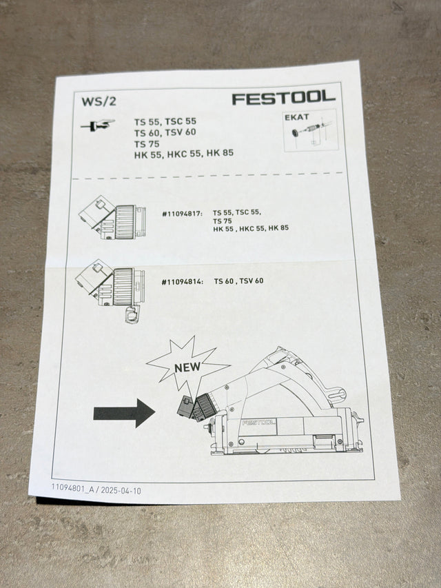 Festool Absaugstutzen WS/2 ET-BG Ersatzteil 11094817